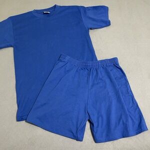 VTG SHORT SET M 90s PLUMA ATHLETIC MENS MADE IN USA POCKETED‎ HEAVYWEIGHT COTTON